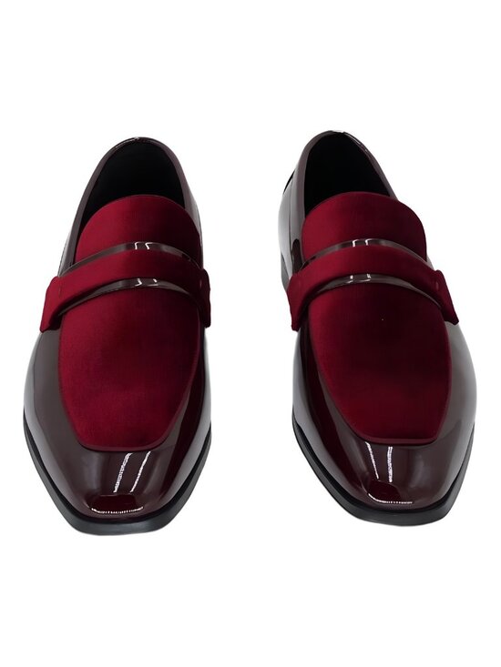 Stacy Adams Men\'s Spratley Moc Toe Saddle Slip On Loafer Burgundy Red US 12W
